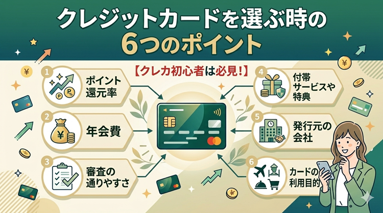 クレジットカードを選ぶ時の6つのポイント【クレカ初心者は必見！】